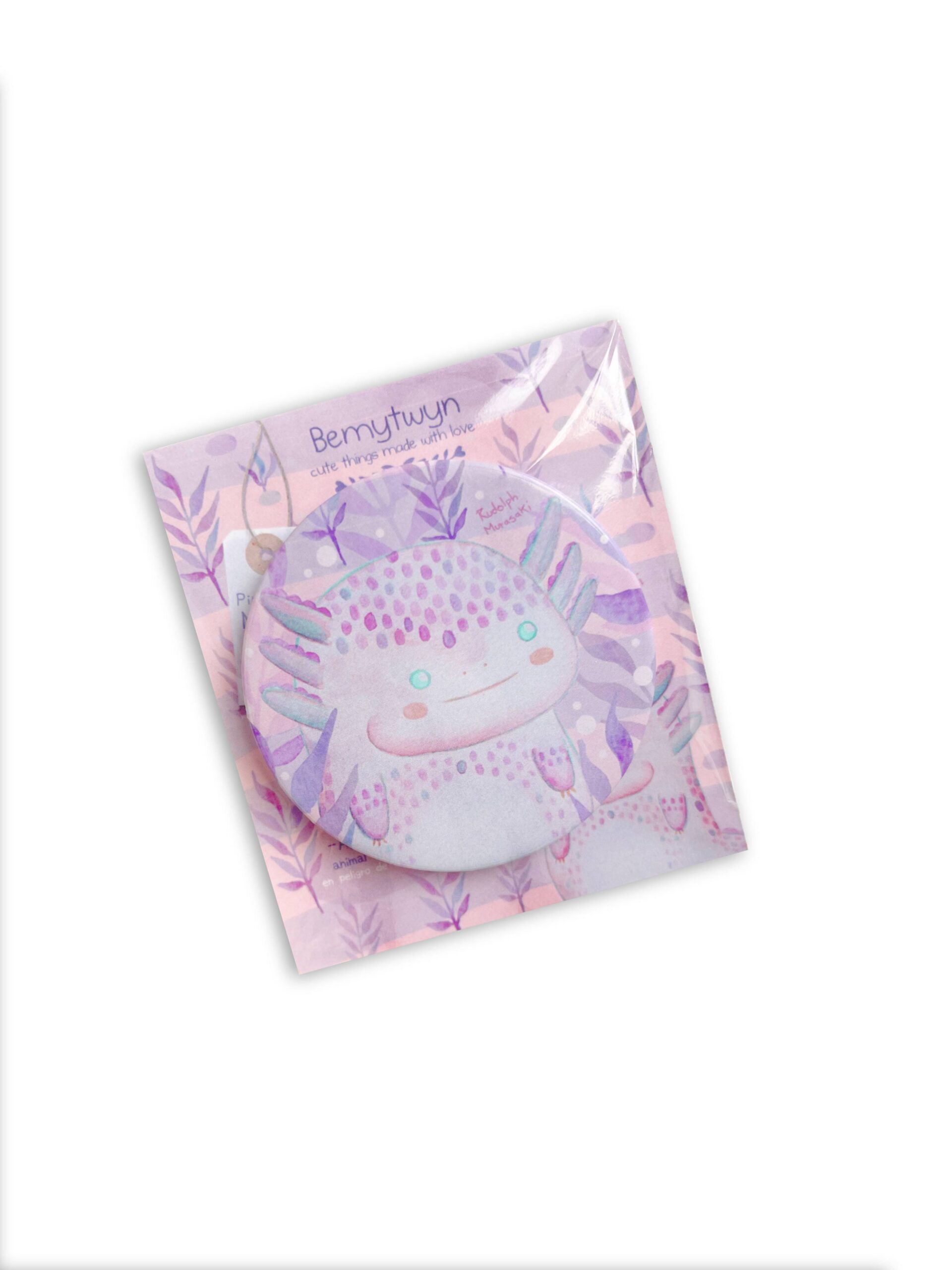 pin boton ajolote Pin botón metálico Ajolote Rosa